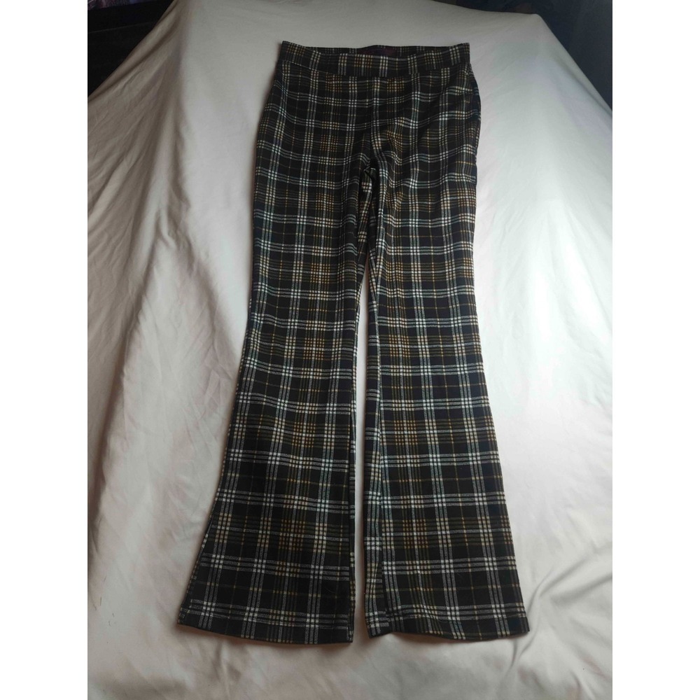 No Boundaries Pants Womens Large Juniors Black Plaid Preppy Academia Pull On